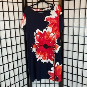 Navy Floral Shift Dress